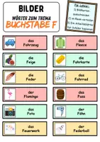 Vorschau - Unterrichtsreihen - Laufdiktat / Schleichdiktat Buchstabe F - DaZ/DaF, Deutsch (Diktat) - Seite 2