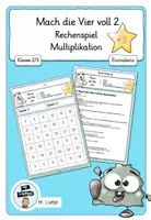 Vorschau - Arbeitsblätter - Mach die Vier voll 2- Multiplikation mit 3er Reihe - Deckblatt