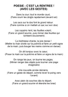 Aperçu - Feuilles d'exercices - Poésie c'est la rentrée version enrichie (maternelle, CP) - Page 2