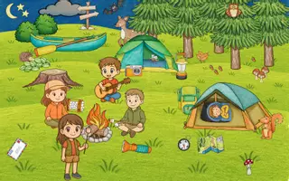 Vorschau - Präsentationen/Tafelbilder - Wimmelbild Camping DaZ Sprachförderung Schreibanlass - Seite 3