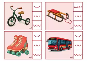 Vorschau - Stationenlernen - Klammerkarten mit Silben (Fahrzeuge/Mobilität) - Seite 1