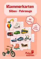 Vorschau - Stationenlernen - Klammerkarten mit Silben (Fahrzeuge/Mobilität) - Deckblatt