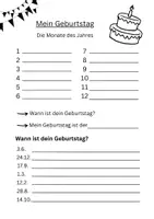 Voorbeeld - Duits: Geburtstag und Datum - Arbeitsblätter - Pagina 1