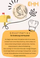 Vorschau - Anderer Materialtyp - Elternbriefe Ernährung und Haushalt - Deckblatt
