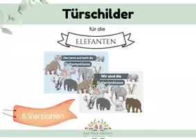 Vorschau - Poster - Süße Türschilder für deine Elefantenklasse - Deckblatt
