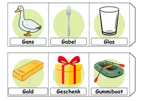 Vorschau - Arbeitsblätter - Leporello/Faltbuch Thema Buchstabe G (Klasse 1 und 2) - Seite 1
