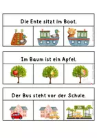 Vorschau - Fördermaterial/Inklusion - 99 Klammerkarten - kurze Sätze lesen - Seite 1