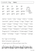 Vorschau - Arbeitsblätter - Leseblatt G g für Klasse 1 - Deckblatt