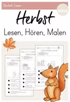 Vorschau - Arbeitsblätter - Lesen, Hören, Malen "Herbst" (2. / 3. Klasse) - Deckblatt