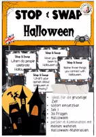 Vorschau - Spiele - Stop and Swap Halloween Englisch Sek I Conversation Cards - Deckblatt