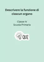 anteprima - Quiz - Descrivere la funzione di ciascun organo - Pagina di copertina