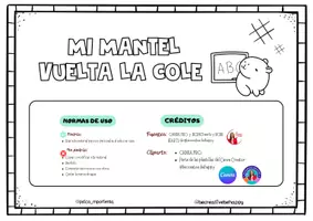 Vista previa - Hojas de trabajo - MANTELES VUELTA AL COLE. Inicio de curso - página 1