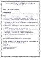 anteprima - Esercizi - Divisioni complesse con la proprietà invariantiva - Scheda di lavoro - Pagina 1
