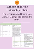Vorschau - Stundenentwürfe - Reihenplan für die Unterrichtseinheit "The Environment: How to stop Climate Change and Protect the Planet" - Deckblatt