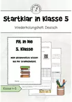 Vorschau - Arbeitsblätter - Sommerliches Wiederholungsheft Deutsch Klasse 4 - Deckblatt