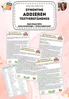 Vorschau - Arbeitsblätter - Materialpaket Synonyme Grundrechnungsarten Textverständnis - DAF DAZ DFU - Seite 1
