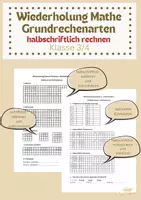 Vorschau - Arbeitsblätter - Mathe Klasse 3/4 halbschriftlich rechnen Grundrechenarten - Deckblatt