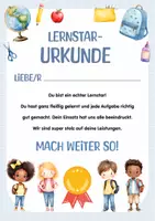 Vorschau - Anderer Materialtyp - Auszeichnung Schuljahresende / Ende Semester – Zeugnis, Zeugniszusatz, Das wahre Zeugnis, Lernstar-Urkunde für Kinder. Motivation 1. Klasse Grundschule - Seite 1