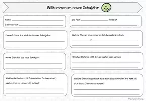 Vorschau - Arbeitsblätter - Willkommen im neuen Schuljahr - Seite 1