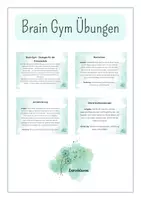 Vorschau - Aufgabenkarten - Brain Gym Übungen - Bewegung macht schlau - Deckblatt