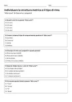 anteprima - Quiz - Quiz: Individuare la struttura metrica e il tipo di rima, Giacomo Leopardi "Alla luna" - Pagina 1