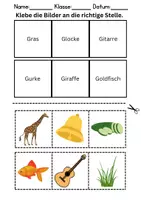 Vorschau - Arbeitsblätter - Bilder an die richtige Stelle kleben Thema Buchstabe G - DaZ/DaF, Deutsch (Wortschatz) - Seite 2