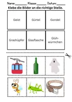 Vorschau - Arbeitsblätter - Bilder an die richtige Stelle kleben Thema Buchstabe G - DaZ/DaF, Deutsch (Wortschatz) - Seite 3