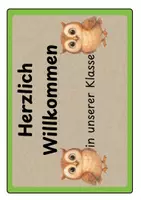 Vorschau - Mal- und Bastelvorlagen - Türschild Klassenzimmer Eule / Eulenklasse - Seite 2