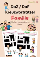 Vorschau - Arbeitsblätter - DaZ DaF Kreuzworträtsel Familie - Deckblatt