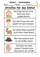 Vorschau - Test - GRATIS - Diktat Thema Buchstabe H - DaZ/DaF, Deutsch (Klasse 1 bis 4) - Seite 1