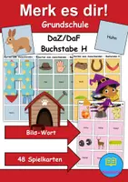 Vorschau - Mal- und Bastelvorlagen - Merk es dir Buchstabe H (Bild-Wort) - DaZ/DaF, Deutsch (Klasse 1 bis 4) - Deckblatt