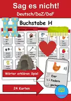 Vorschau - Mal- und Bastelvorlagen - Sag es nicht Buchstabe H - DaZ/DaF, Deutsch (Spiel) - Deckblatt