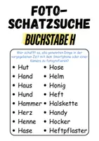 Vorschau - Unterrichtsreihen - GRATIS Foto-Schatzsuche Buchstabe H - DaZ/DaF, Deutsch (Klassenspiel) - Seite 1