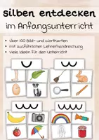 Vorschau - Stundenentwürfe - Wörter in Silben segmentieren - Bildkarten, Wortkarten, Ideen für den Unterricht, Spiele - Deckblatt