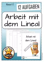 Vorschau - Arbeitsblätter - Arbeit mit dem Lineal Geometrie Klasse 1 / 2 - Deckblatt