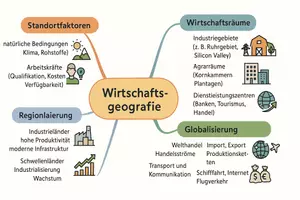 Vorschau - Arbeitsblätter - Arbeitsblatt "Wirtschaftsgeografie" + interaktive Lösung & MP3 + Mindmap - Seite 1