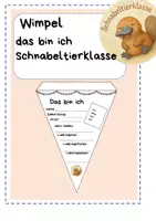 Vorschau - Bildkarten - Kennenlernenwimpel Das bin ich Schnabeltierklasse - Seite 1