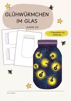 Vorschau - Mal- und Bastelvorlagen - Glühwürmchen im Glas | Kunst Grundschule | Klasse 2-3 - Deckblatt