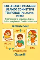 anteprima - Presentazioni / Lavagne - Collegare i passaggi usando conntettivi temporali (poi, quindi, infine) - Pagina di copertina
