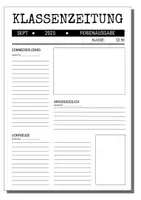 Vorschau - Arbeitsblätter - Klassenzeitung Sommeredition Schulstart - Seite 1