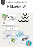 Vorschau - Poster - Bildkarten Buchstabeneinführung Lautbild W - Deckblatt