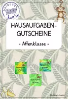 Vorschau - Anderer Materialtyp - Affenklasse - Hausaufgabengutscheine - Deckblatt