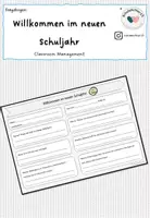 Vorschau - Arbeitsblätter - Willkommen im neuen Schuljahr - Deckblatt