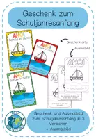 Vorschau - Mal- und Bastelvorlagen - Geschenk zum Anfang des Schuljahres - Thema Ahoi - Deckblatt