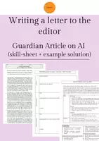 Vorschau - Arbeitsblätter - Writing a letter to the editor: Article on AI + skill sheet & example solution - Deckblatt