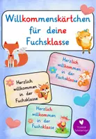 Vorschau - Mal- und Bastelvorlagen - Willkommenskärtchen für deine Fuchsklasse - Deckblatt