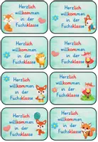 Vorschau - Mal- und Bastelvorlagen - Willkommenskärtchen für deine Fuchsklasse - Seite 1
