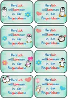 Vorschau - Bildkarten - Willkommenskärtchen für deine Pinguinklasse - Seite 1