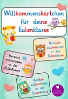 Vorschau - Mal- und Bastelvorlagen - Willkommenskärtchen für deine Eulenklasse - Deckblatt