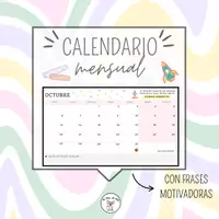 Vista previa - Para docentes: organización, planificación y formación - Calendario mensual 25-26 con frases motivadoras - Portada